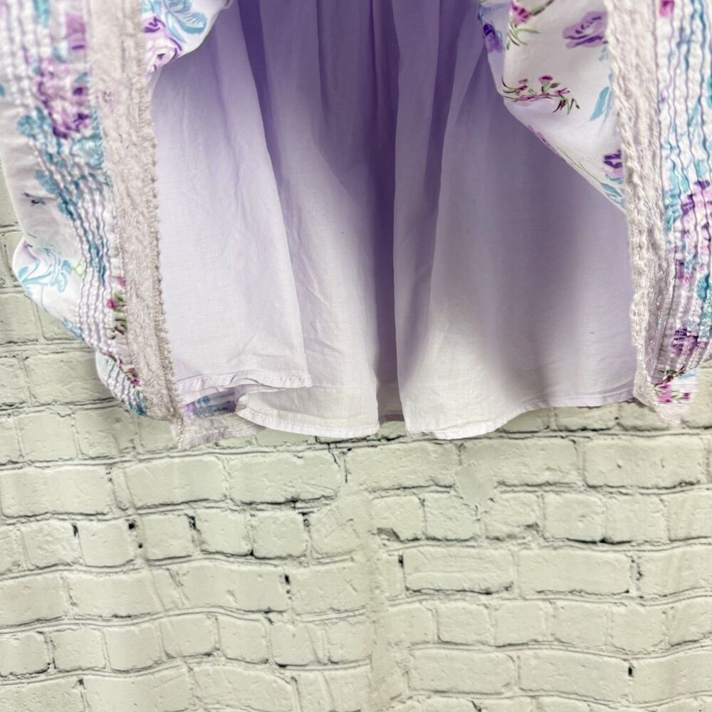 LoveShackFancy Target Floral Ruffle Mini Dress Lavender Pink Coquette Women L - Picture 10 of 13
